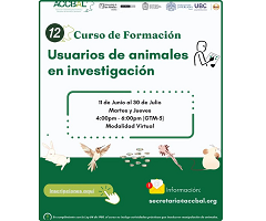 Curso de Formación “Usuarios de animales en investigación” | Edición XII