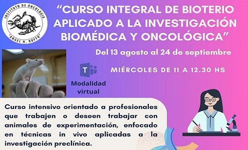 Curso Integral de Bioterio Aplicado a la Investigación Biomédica y Oncológica (Modalidad Virtual)