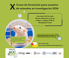X Curso de Formación para Usuarios de Animales en Investigación 2024.
